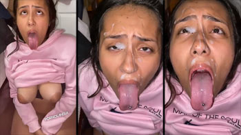 Gozada na boca da moreninha safada que ama gosto de leite