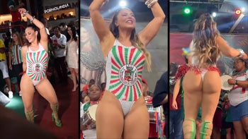 Paolla Oliveira vazada rebolando no carnaval